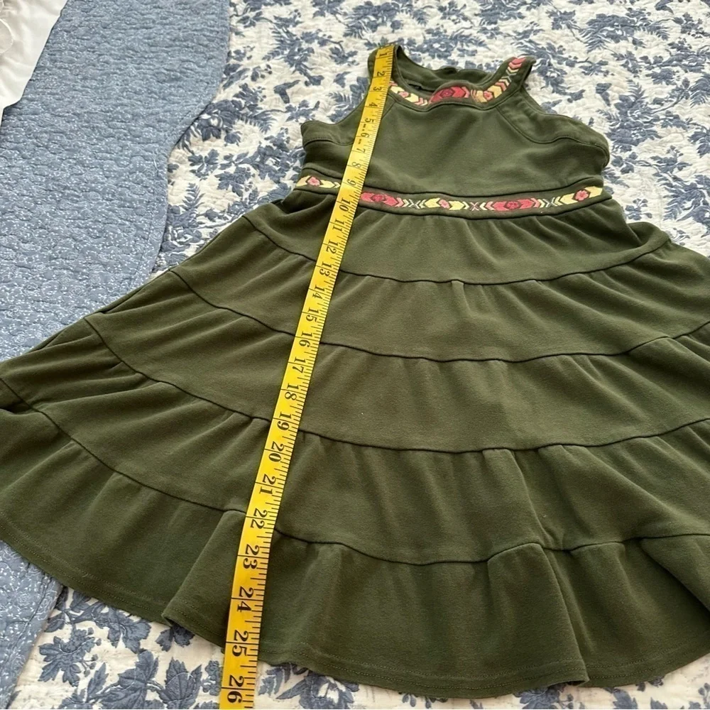 Gymboree Dress Olive Green Ruffles Size 7